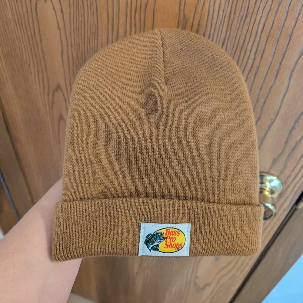 Bass Pro Logo‎ Beanie Knit Hat Fishing Hunting USA Khaki-Adult